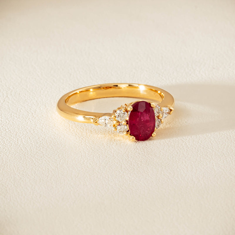 18ct Yellow Gold 1.10ct Ruby & Diamond Oriana Ring