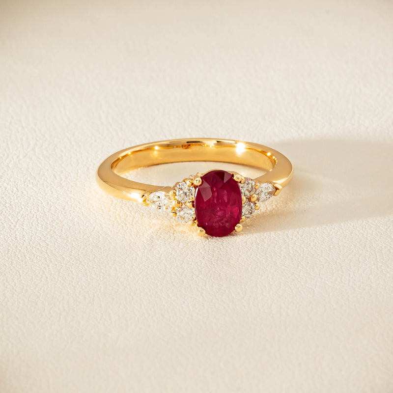 18ct Yellow Gold 1.10ct Ruby & Diamond Oriana Ring
