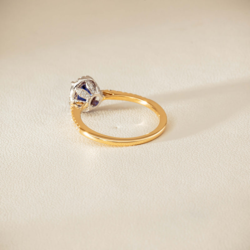 18ct Yellow Gold 1.45ct Sapphire Diamond Mini Sierra Ring