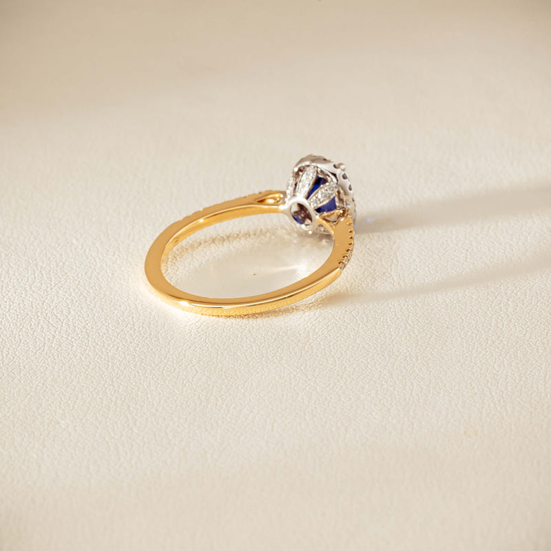 18ct Yellow Gold 1.45ct Sapphire Diamond Mini Sierra Ring