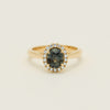 18ct Yellow Gold 2.03ct Green Sapphire & Diamond Nina Ring