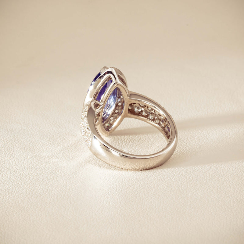 Deja Vu 18ct White Gold 2.20ct Tanzanite & Diamond Ring