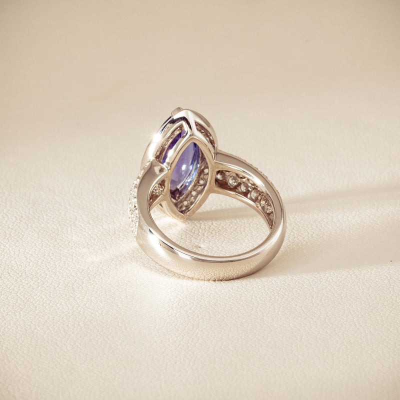 Deja Vu 18ct White Gold 2.20ct Tanzanite & Diamond Ring