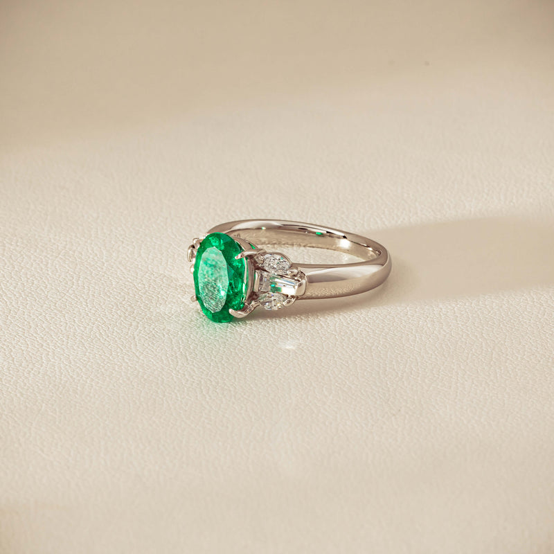 Deja Vu Platinum 1.67ct Emerald & Diamond Ring