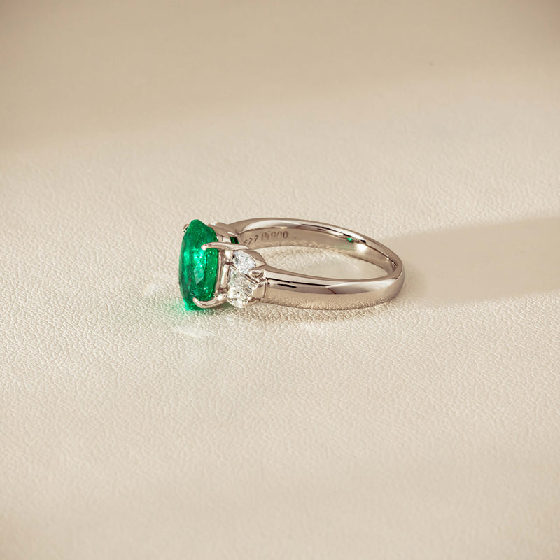 Deja Vu Platinum 1.67ct Emerald & Diamond Ring