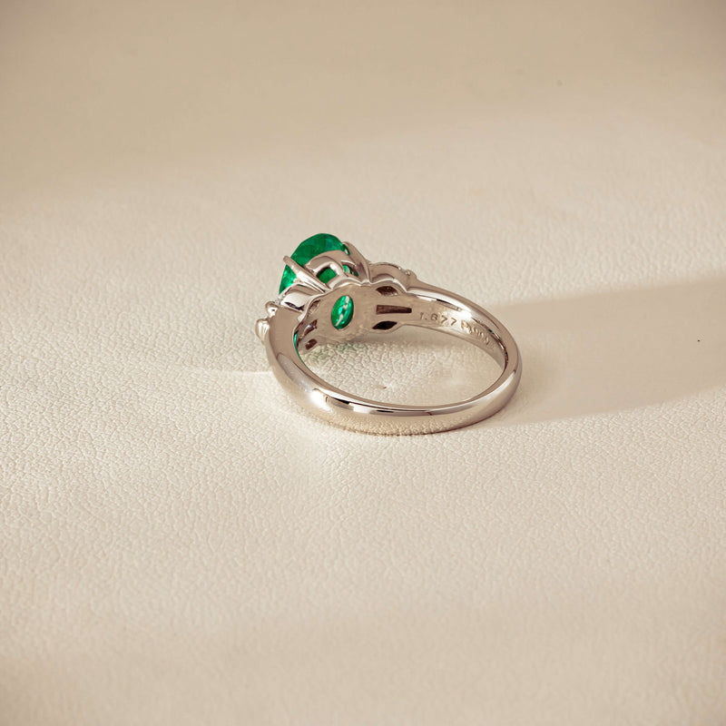 Deja Vu Platinum 1.67ct Emerald & Diamond Ring