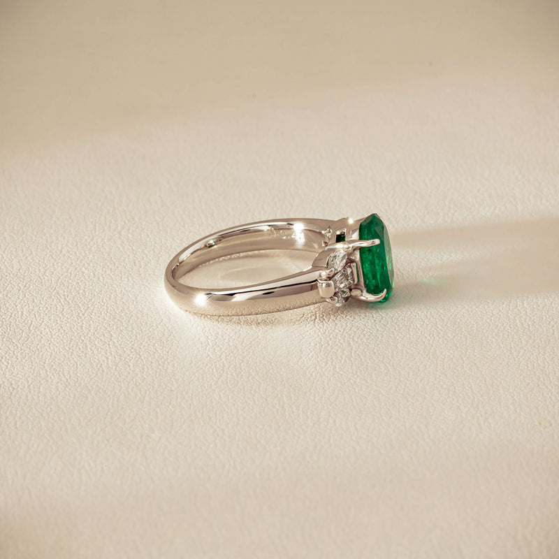 Deja Vu Platinum 1.67ct Emerald & Diamond Ring
