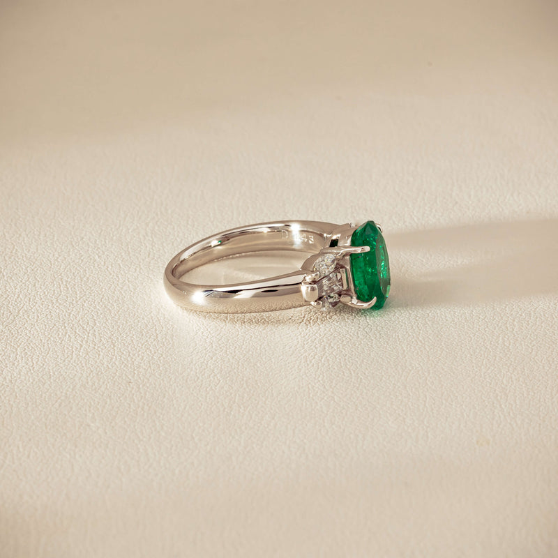 Deja Vu Platinum 1.67ct Emerald & Diamond Ring