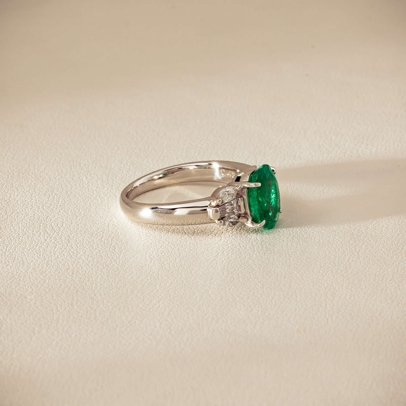 Deja Vu Platinum 1.67ct Emerald & Diamond Ring