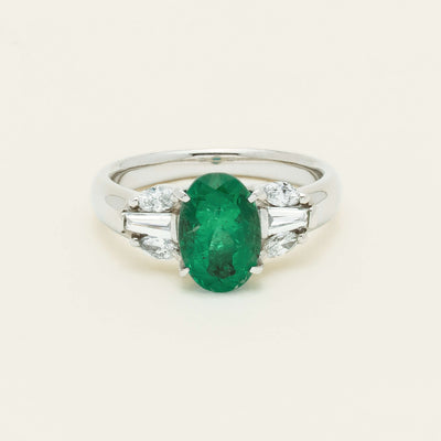 Deja Vu Platinum 1.67ct Emerald & Diamond Ring