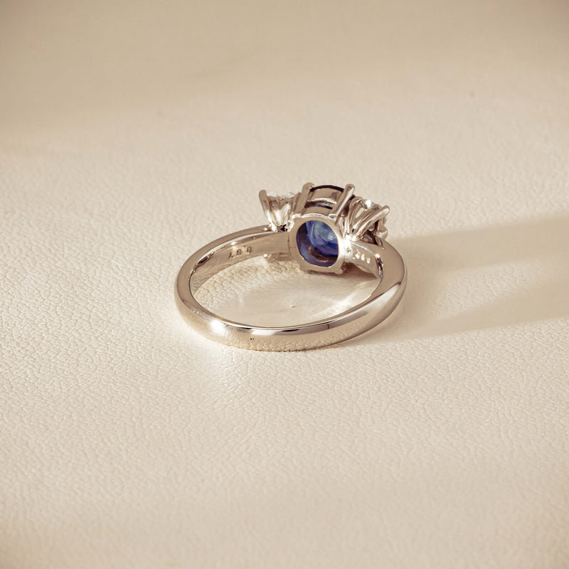 Deja Vu Platinum 1.49ct Oval Sapphire & Diamond Ring