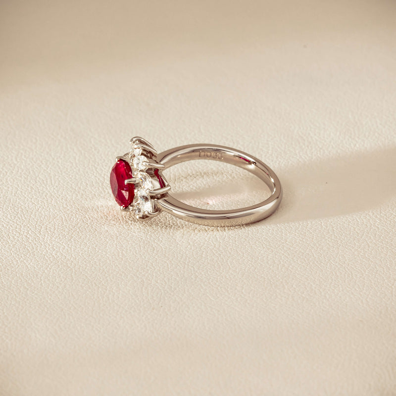 Deja Vu Platinum 1.28ct Ruby & Diamond Cluster Ring