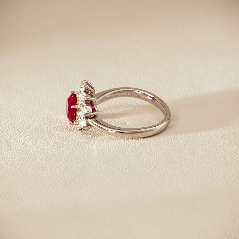 Deja Vu Platinum 1.28ct Ruby & Diamond Cluster Ring