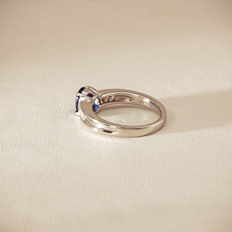 Deja Vu Platinum 1.19ct Oval Sapphire & Diamond Ring - Ring - Walker & Hall