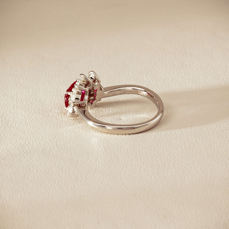 Deja Vu Platinum 1.28ct Ruby & Diamond Cluster Ring