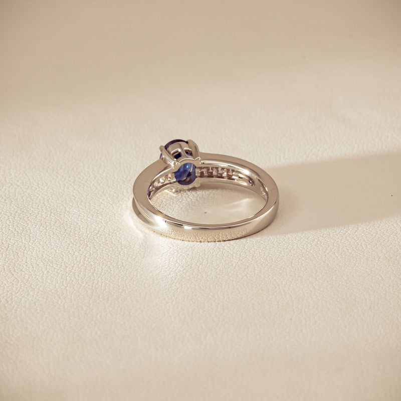 Deja Vu Platinum 1.19ct Oval Sapphire & Diamond Ring - Ring - Walker & Hall