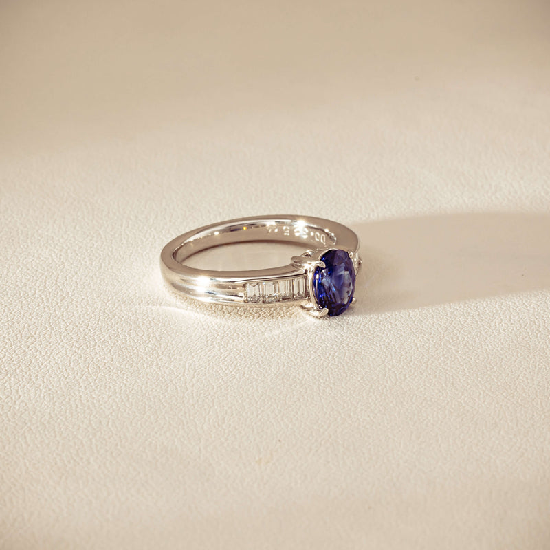 Deja Vu Platinum 1.19ct Oval Sapphire & Diamond Ring - Ring - Walker & Hall