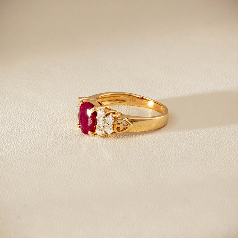 Deja Vu 18ct Yellow Gold 1.36ct Ruby & Diamond Ring