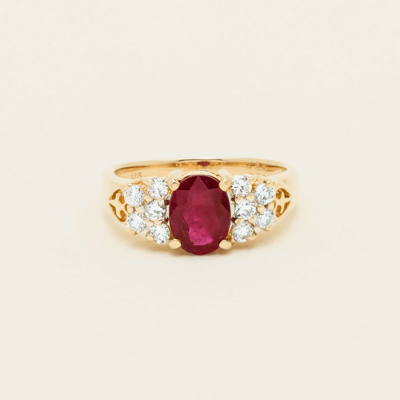 Deja Vu 18ct Yellow Gold 1.36ct Ruby & Diamond Ring