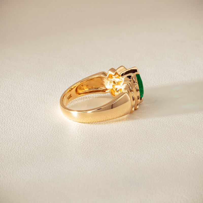 Deja Vu 14ct Marquise Emerald & Diamond Ring - Ring - Walker & Hall