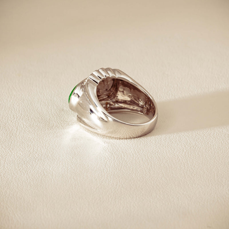 Deja Vu 18ct White Gold Jade & Diamond Ring - Ring - Walker & Hall