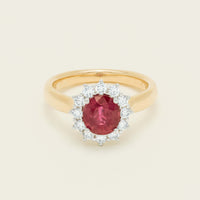 18ct Yellow Gold 2.01ct Ruby & Diamond Belle Ring