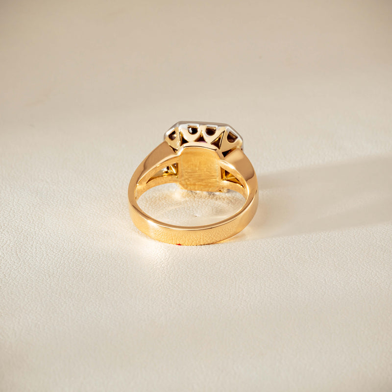 Deja Vu 18ct Yellow Gold 2.00ct Pink Sapphire Halo Ring - Ring - Walker & Hall