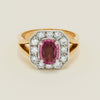 Deja Vu 18ct Yellow Gold 2.00ct Pink Sapphire Halo Ring - Ring - Walker & Hall