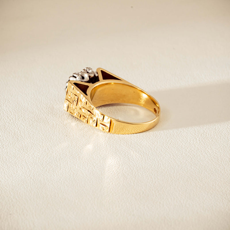 Vintage 18ct Yellow Gold Sapphire & Diamond Cluster Ring