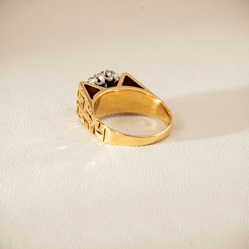 Vintage 18ct Yellow Gold Sapphire & Diamond Cluster Ring