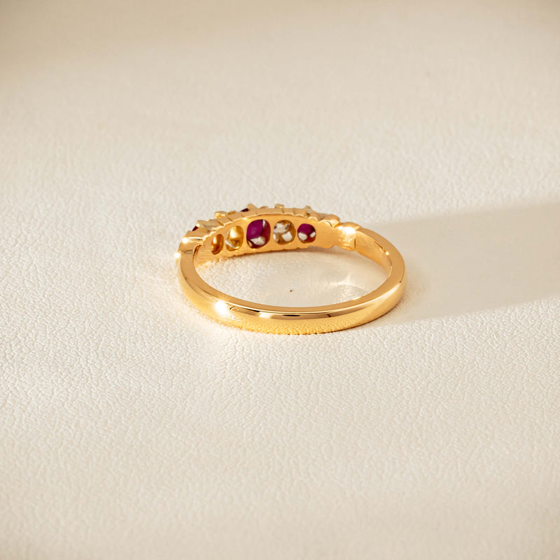 Deja Vu 18ct Yellow Gold Ruby & Diamond Ring - Ring - Walker & Hall