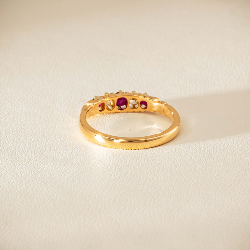 Deja Vu 18ct Yellow Gold Ruby & Diamond Ring - Ring - Walker & Hall
