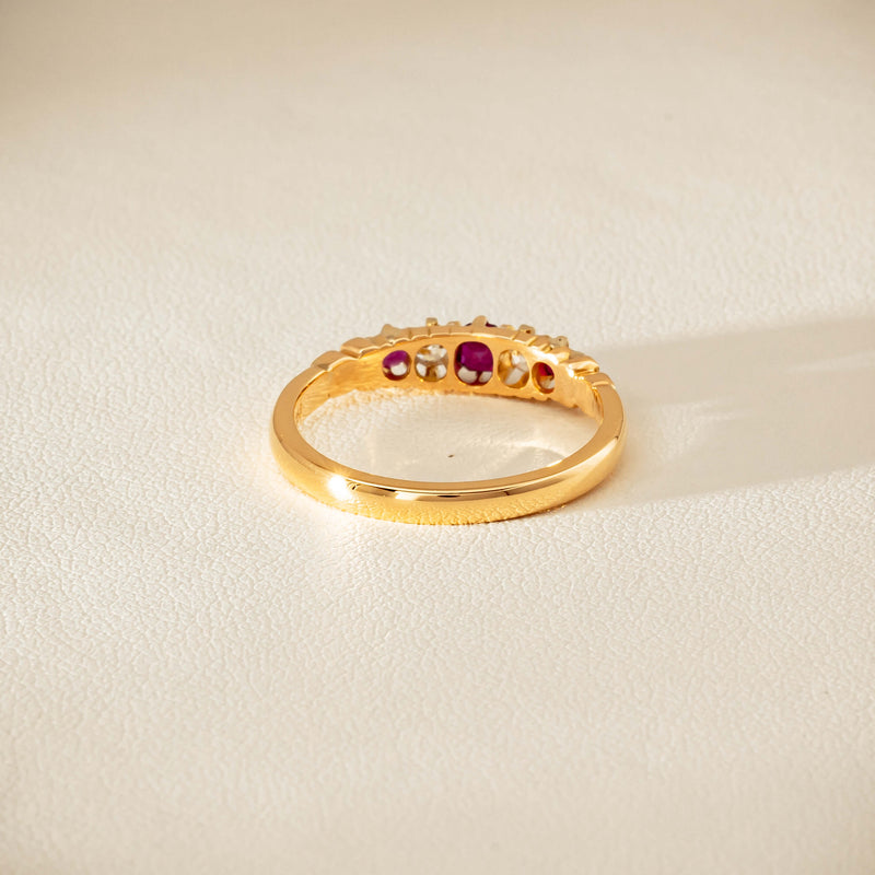 Deja Vu 18ct Yellow Gold Ruby & Diamond Ring - Ring - Walker & Hall