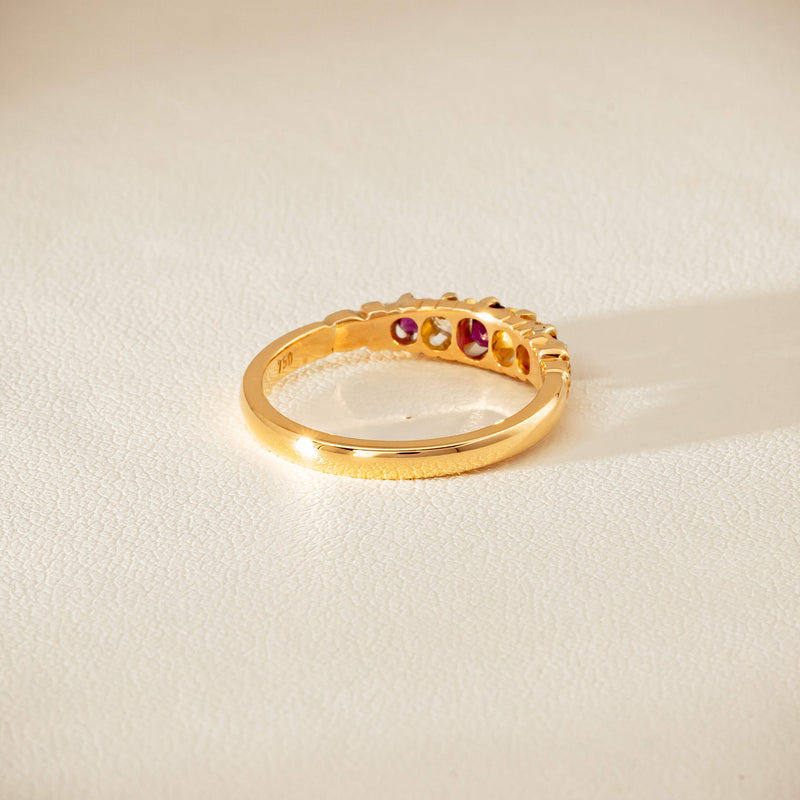 Deja Vu 18ct Yellow Gold Ruby & Diamond Ring - Ring - Walker & Hall