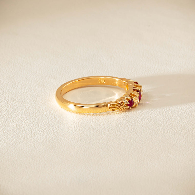 Deja Vu 18ct Yellow Gold Ruby & Diamond Ring - Ring - Walker & Hall