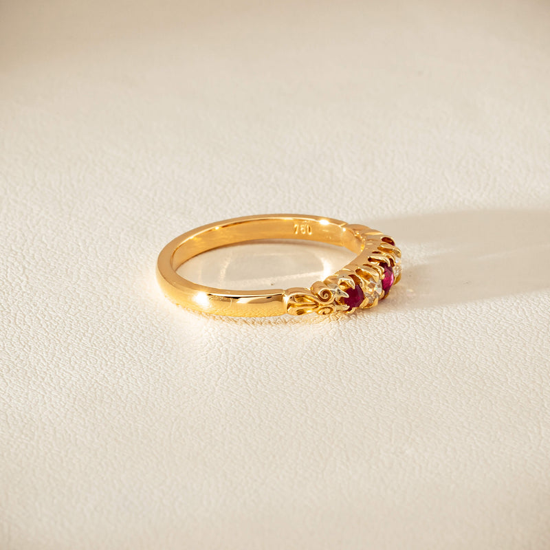 Deja Vu 18ct Yellow Gold Ruby & Diamond Ring - Ring - Walker & Hall
