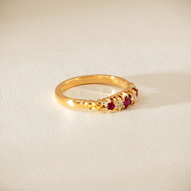 Deja Vu 18ct Yellow Gold Ruby & Diamond Ring - Ring - Walker & Hall