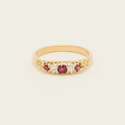Deja Vu 18ct Yellow Gold Ruby & Diamond Ring - Ring - Walker & Hall