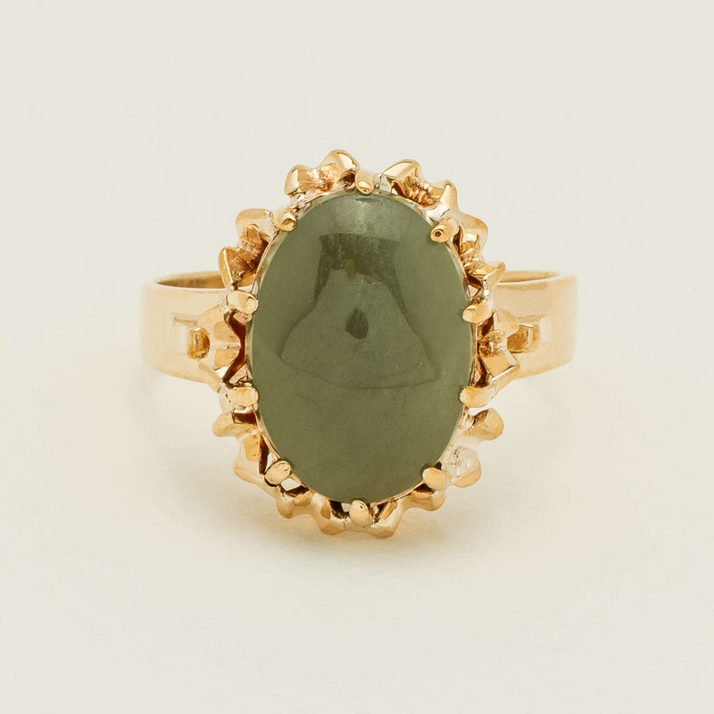 Deja Vu 9ct Yellow Gold Greenstone Decorative Ring - Ring - Walker & Hall