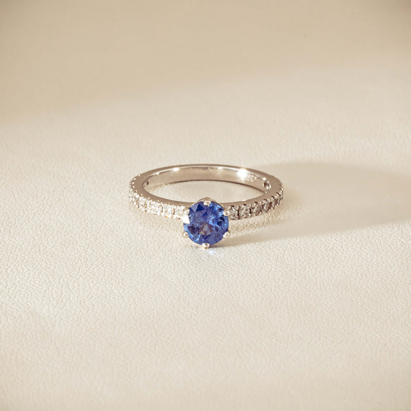 Deja Vu 18ct White Gold 1.03ct Sapphire & Diamond Ring - Ring - Walker & Hall