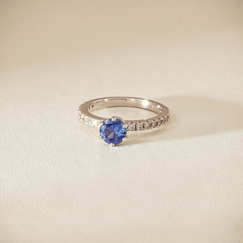 Deja Vu 18ct White Gold 1.03ct Sapphire & Diamond Ring - Ring - Walker & Hall