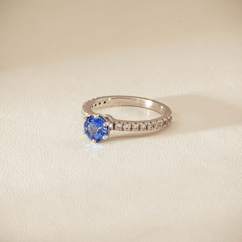 Deja Vu 18ct White Gold 1.03ct Sapphire & Diamond Ring - Ring - Walker & Hall