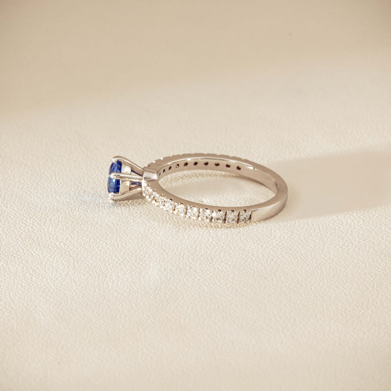 Deja Vu 18ct White Gold 1.03ct Sapphire & Diamond Ring - Ring - Walker & Hall