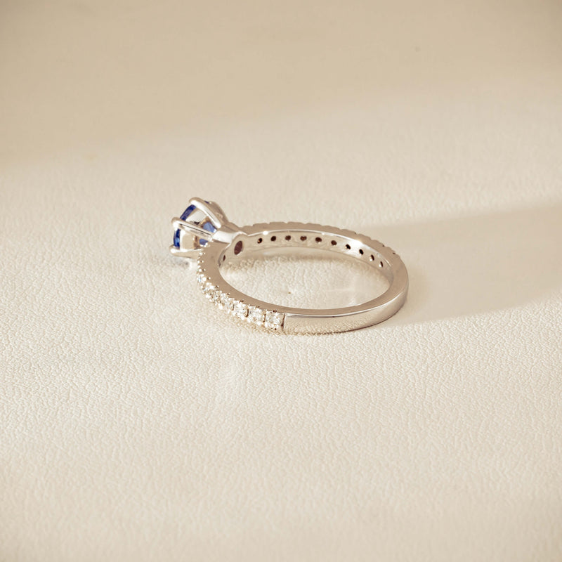 Deja Vu 18ct White Gold 1.03ct Sapphire & Diamond Ring - Ring - Walker & Hall