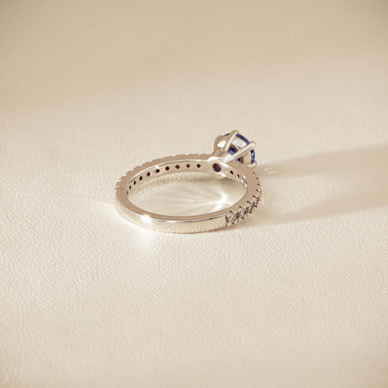 Deja Vu 18ct White Gold 1.03ct Sapphire & Diamond Ring - Ring - Walker & Hall