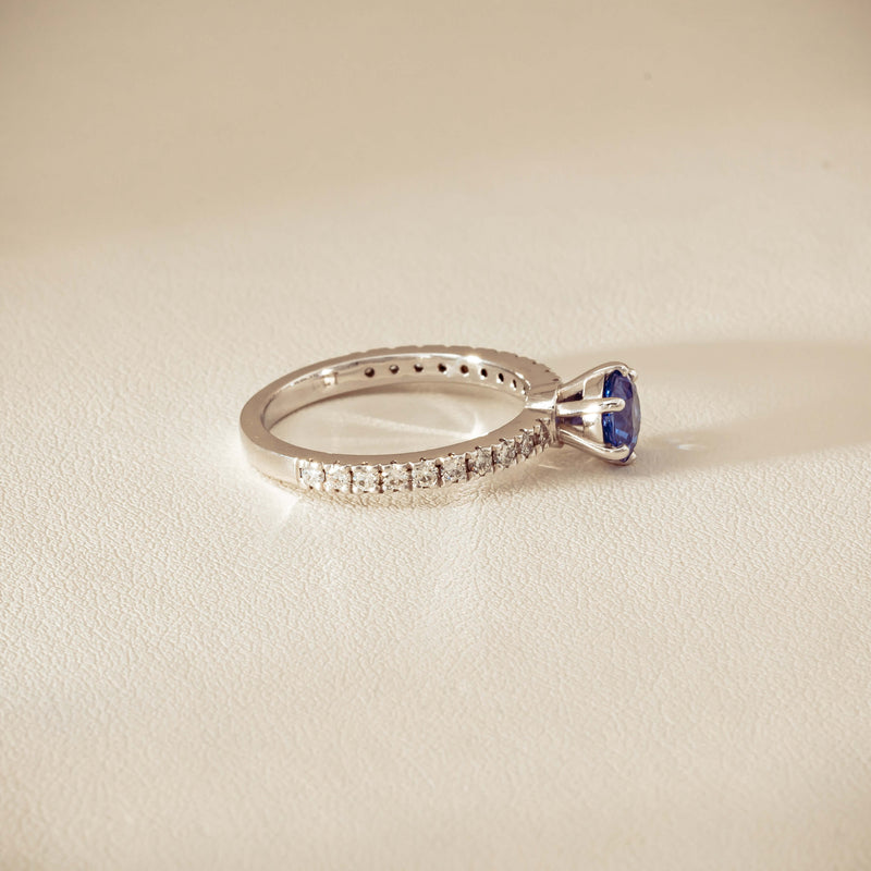Deja Vu 18ct White Gold 1.03ct Sapphire & Diamond Ring - Ring - Walker & Hall