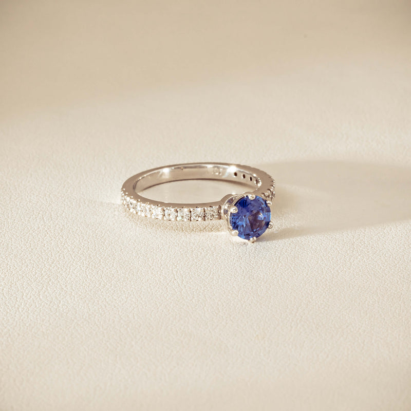 Deja Vu 18ct White Gold 1.03ct Sapphire & Diamond Ring - Ring - Walker & Hall