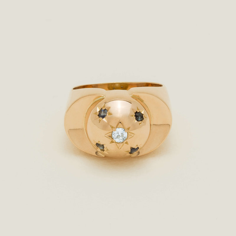 Deja Vu 18ct Rose Gold Sapphire & Diamond Orbit Ring