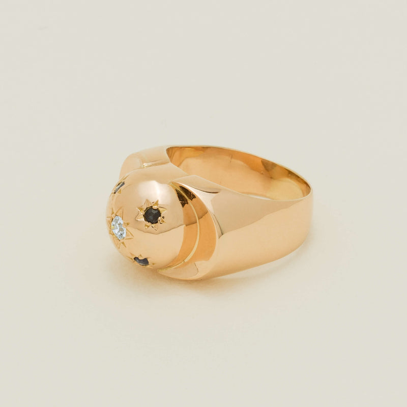 Deja Vu 18ct Rose Gold Sapphire & Diamond Orbit Ring