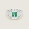 Platinum 1.68ct Emerald & Diamond Magritte Ring